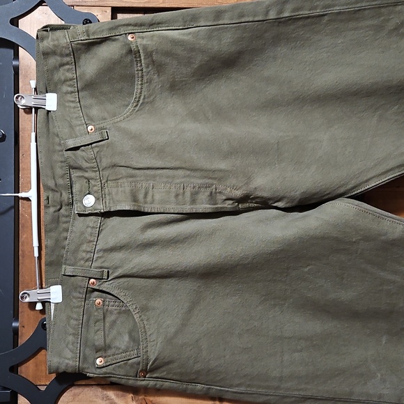 Levi's 501 93 Moss Green Cotton Non Stretch Straight Leg Jeans 36x31 - Picture 3 of 16
